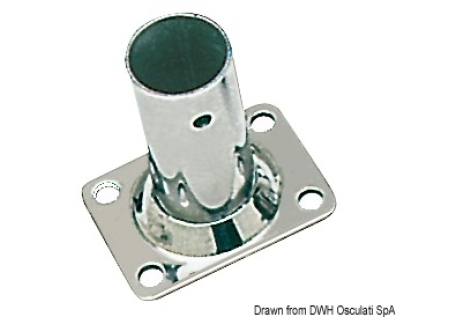 Basetta rettangolare inox 90° 25 mm 