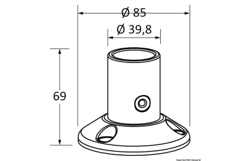 Basetta T-Top tubo 44 mm 