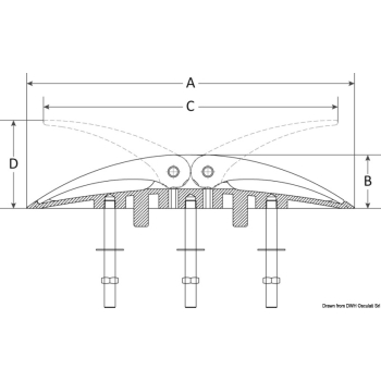 Bitta abbattibile Wing 480x75 mm 