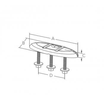 Bitta inox 316 abbattibile mm.155