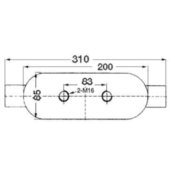 Bitta inox Nordik 310 mm larga 