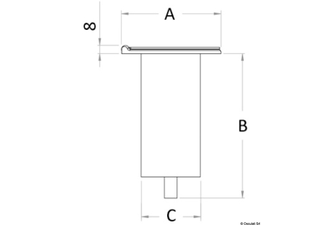 Boccola da incasso dritta con cerniera 