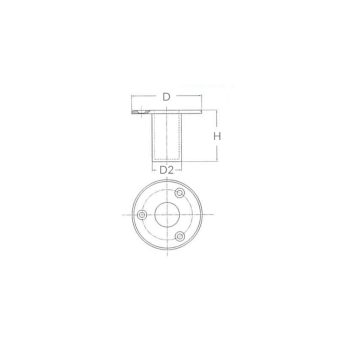 Boccola incasso inox 316 Ø mm.25