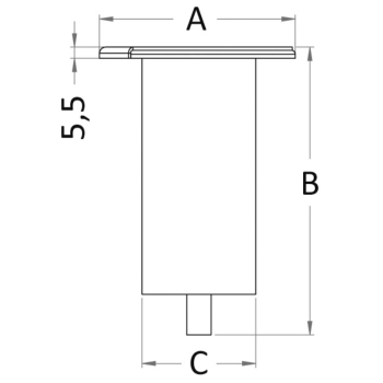 Boccola per pali in carbonio Dia. 50 mm dritta 
