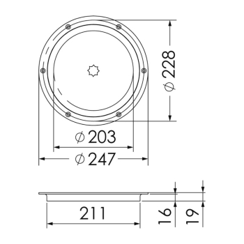 Botola ispezione AISI 316 passaggio 203 mm 