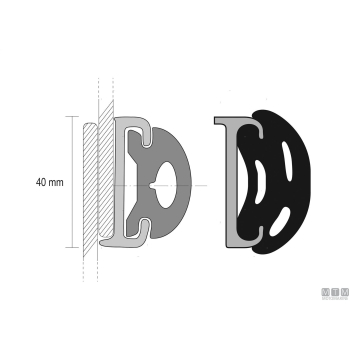 Bottazzo profilo parabordo tipo u2 h35 mm nero l12 m