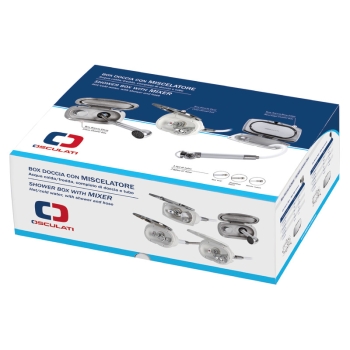 Box doccia cromato tubo PVC 2,5 m uscita posteriore/laterale