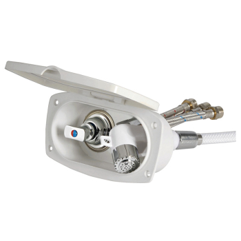 Box doccia New Edge bianco tubo inox 2,5 m (Bulk 10 pz)