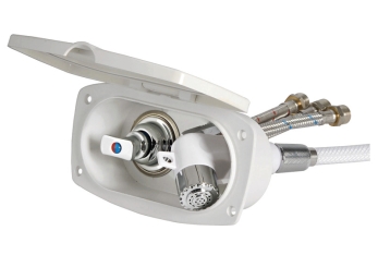 Box doccia New Edge bianco tubo inox 4 m (Bulk 10 pz)