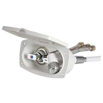 Box doccia New Edge bianco tubo inox 4 m 