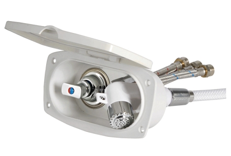 Box doccia New Edge bianco tubo inox 4 m 