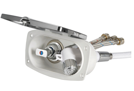 Box doccia New Edge cromata tubo PVC 2,5 m uscita trasversale