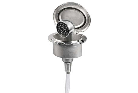 Box Elissa inox con doccia tubo PVC 4 m 