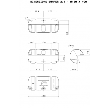 Bumper dritto bianco Ø cm.18 x 40