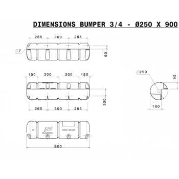 Bumper dritto bianco Ø cm.18 x 40