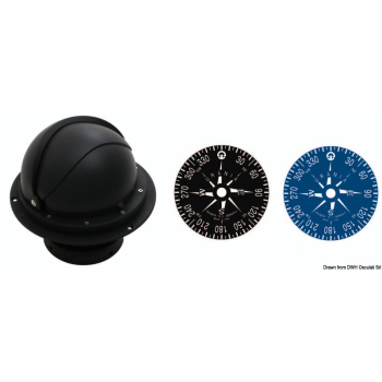 Bussola Riviera 4" con coperchio nera/nera rosa piana