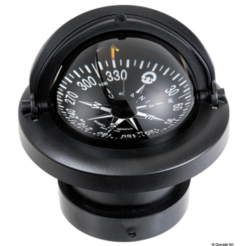 Bussola Riviera 4" con coperchio nera/nera rosa piana