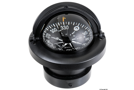 Bussola Riviera 4" con coperchio nera/nera rosa piana