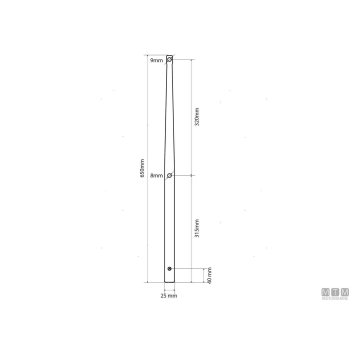Candeliere h650mm d30mm acciaio inox