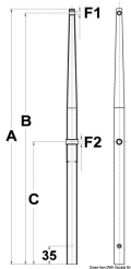 Candeliere per Basette Femmina in Acciaio Inox Ø 10,4 mm 450 mm