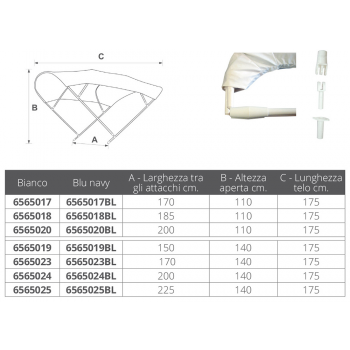 CAPOTTINA BIMINI L.L. CM.170 BLU