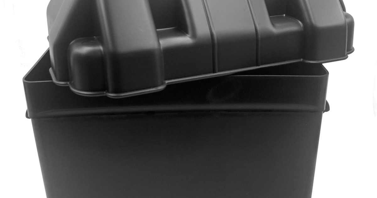 Cassetta Portabatteria Per Barche - Scatola In ABS Resistente Fino A 100Ah | Dimensioni 190x400x200mm Con Cinghia Di Sicurezza