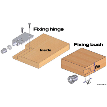 Cerniera a spillo DX + SX in ottone cm 18 x 35 