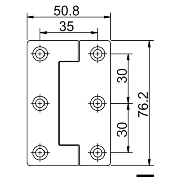 Cerniera autoreggente 51x78 mm nodo sporgente 