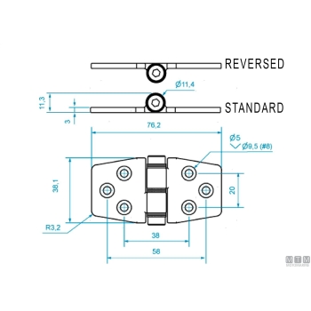 Cerniera Frenata Biscotto 38x76