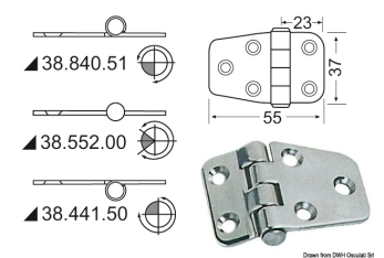 Cerniera inox 55x37 mm 