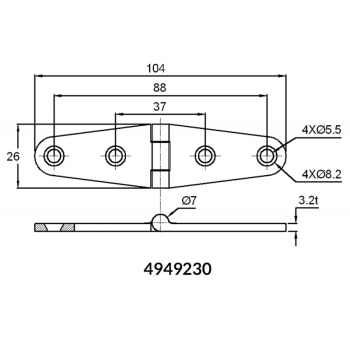 Cerniera inox mm.104x26