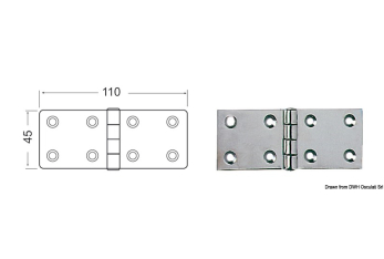 Cerniera inox mm 45x110 