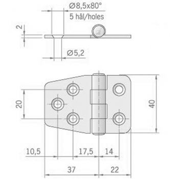 CERNIERA INOX MM.59X37