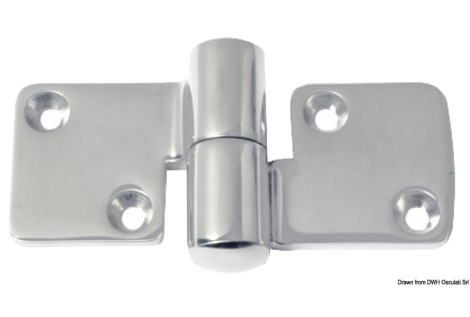 Cerniera inox sfilabile sinistra 100x50 mm 