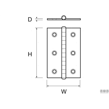 Cerniera libro 75x50mm inox< 