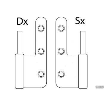 Cerniera sfilabile destra 85x74mm in acciaio inox 316