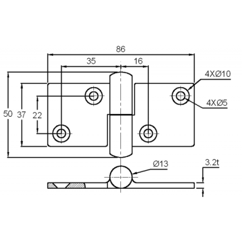 Cerniera sfilabile inox destra