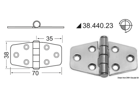 Cerniera standard 70x38 mm 