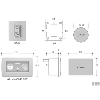 Cerniere per seduta termoindurente toilet tecma nano/silence plus 2g