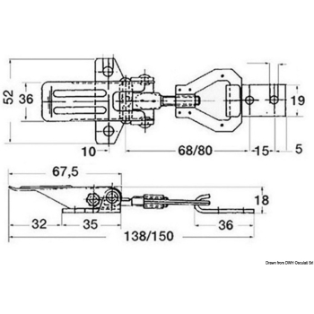 Chiusura a leva inox 250kg 
