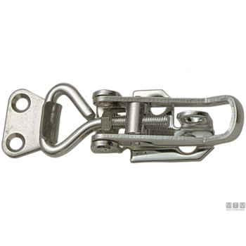 Chiusura a leva regolabile 115<>125mm con foro lucchetto acciaio inox