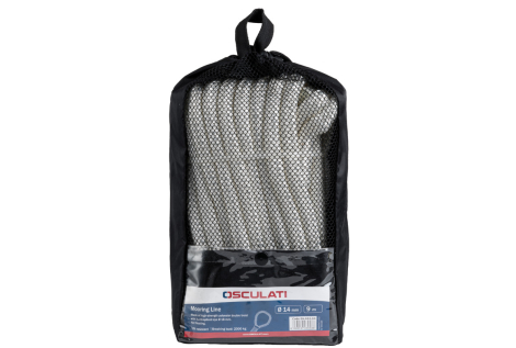 OSCULATI Cima Di Ormeggio Nera, 20mm X 8m, In Poliestere 3 Trefoli Con Redancia, Per Barche