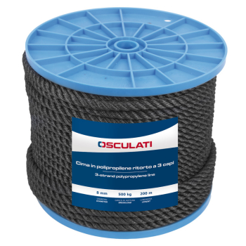 Cima nera 3 legnoli in polipropilene 8 mm 