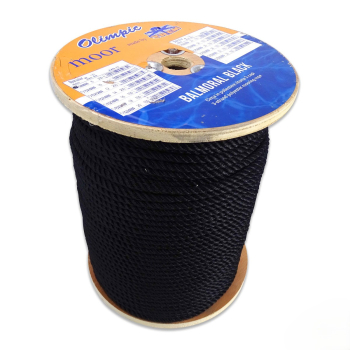 Cima Ormeggio Ritorta 3 Capi in Poliestere 10 mm Nero