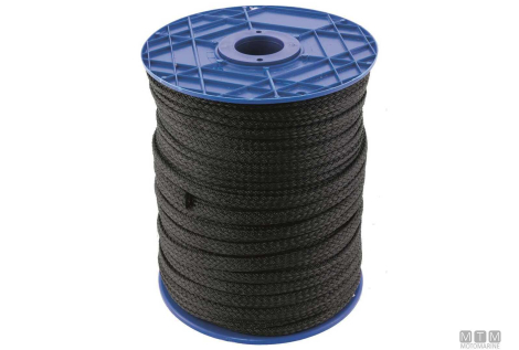 Cima Piatta per Parabordi in Poliestere 12 mm Nero