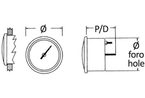 Contagiri 0-4000 RPM nero/nera 