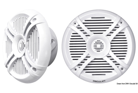 Coppia di casse a due vie con LED RGB progr. 5,25'' bianche 