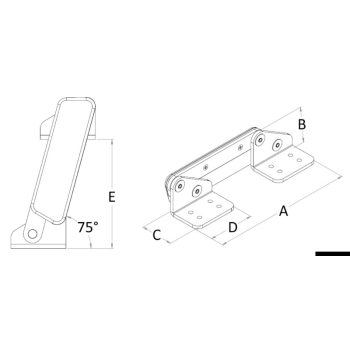 Coppia di cerniere con cover per sedile con sistema Flip Up 