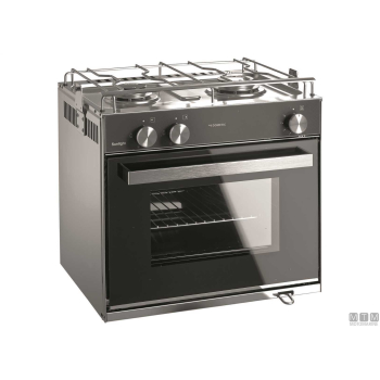 Cucina a gas 2 fuochi forno e grill dometic sunlight inox 18/8