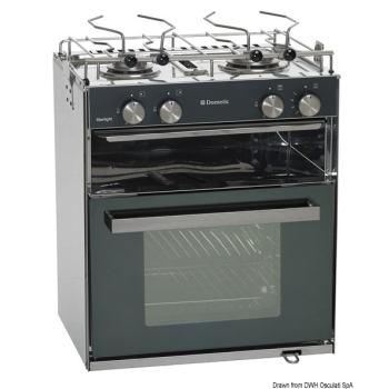 Cucina con forno a gas Smev Sunlight Slim 2 fuochi 